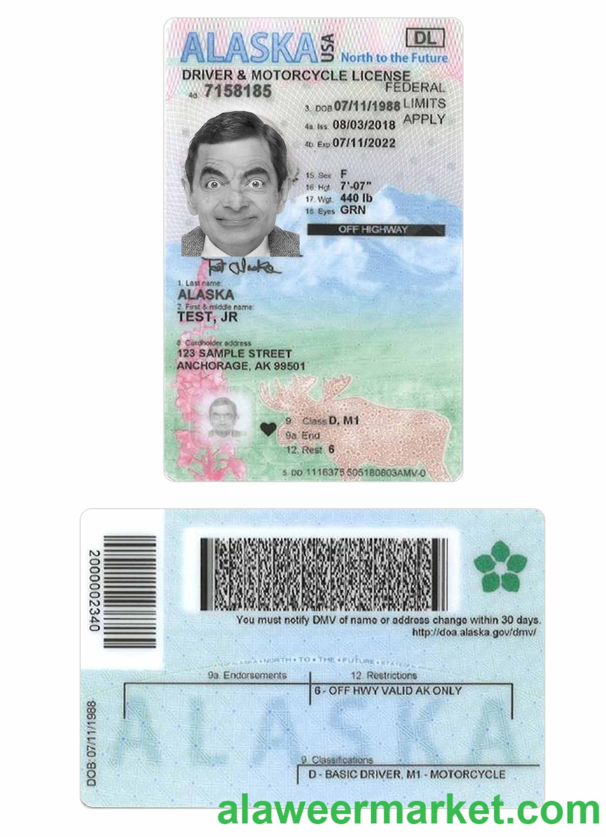 USA Alaska under 21 driving license
